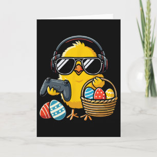 Carte Pâques rétro poulet jeu drôle de Pâques