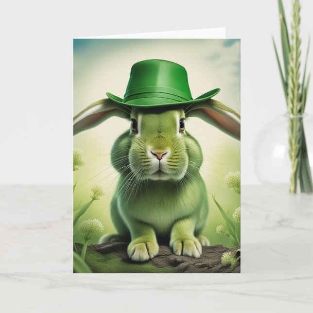 Carte Pâques/Saint Patrick's Day Bunny (Devant)