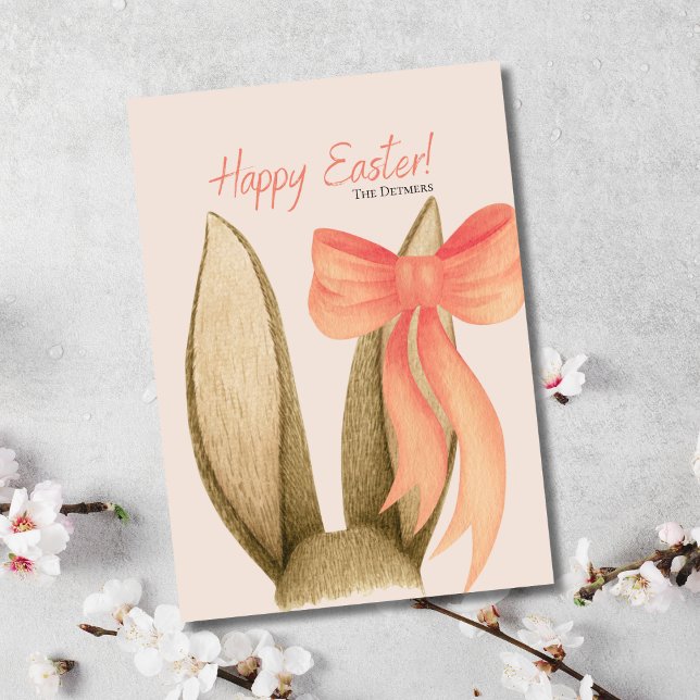 Carte Pâques Soft Bunny Energy (Birthday Depot Party Supplies Trendy Stylish Cute
Happy Easter Bunny Ears Peach Bow Greeting Card)