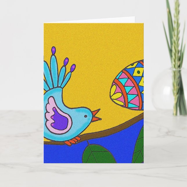 Carte Pâques surprise art populaire ukrainien (Devant)