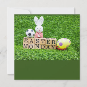 Carte Pâques vacances avec balle de football Pâques Bunn