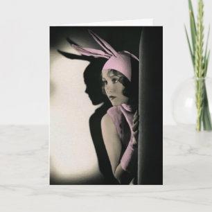 Carte Pâques vintage Jolie Bunny