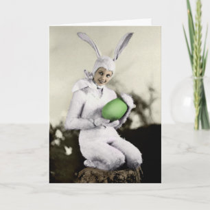 Carte Pâques vintage Jolie Bunny