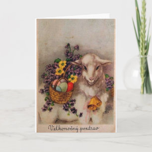 Carte Pâques vintage slovaque / tchèque