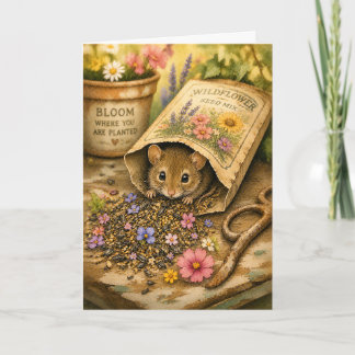 Carte Paquet de graines de souris Peekaboo Aquarelle Vie