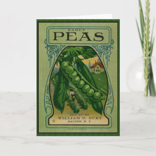 Carte Paquet de semences Vintage pour petits pois