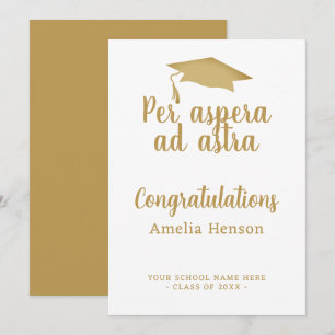 Carte Par aspera ad astra Latin Congrat Graduation Cap