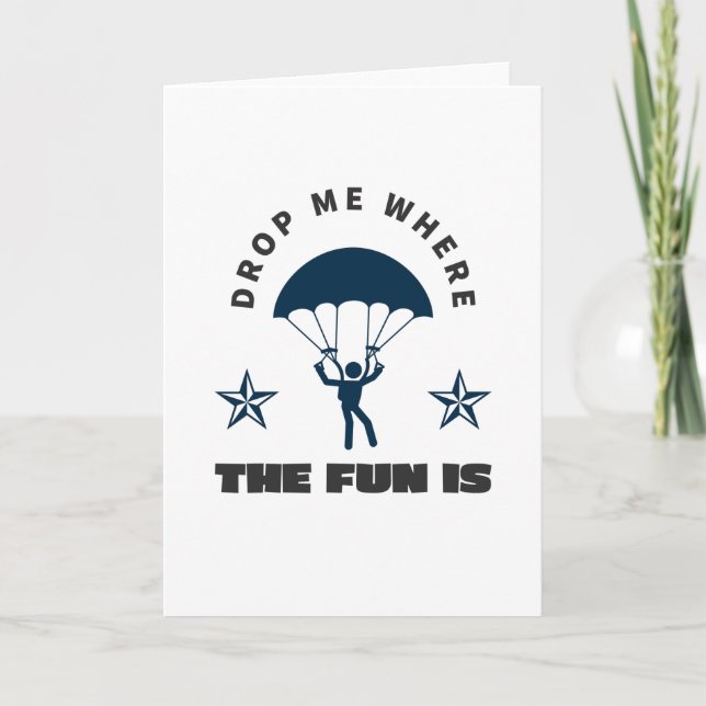 Carte Parachutiste de sauts de parachute Skydive (Devant)