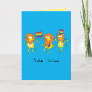 Carte Parade gay pride Lions LGBTQ Gros Chats