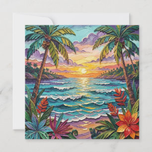 Carte Paradis Tropical   Bord de Mer Vide