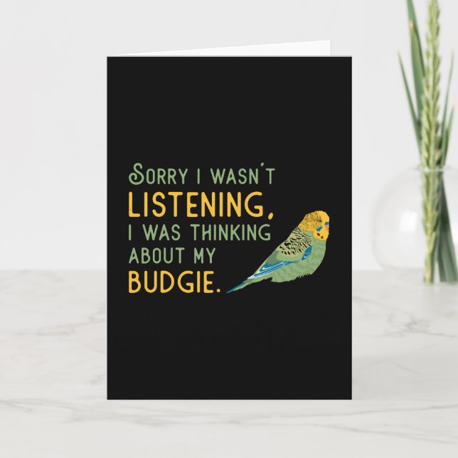 Carte Parakeet Lover À propos de My Budgie Budgerigar Bu (Devant)