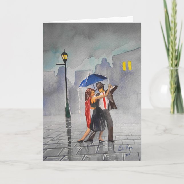 CARTE PARAPLUIE DE COUPLES DE DANSE (Devant)