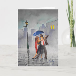 CARTE PARAPLUIE DE COUPLES DE DANSE
