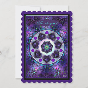 Carte Parapluie violet & coeurs .7