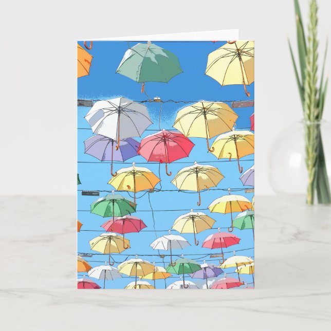Carte Parapluies dans le Sky Greeting Card (Devant)