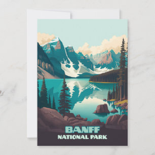 Carte Parc national Banff Moraine Lac Retro