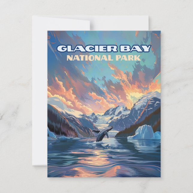 Carte Parc national de Glacier Bay Alaska What Flat Card (Devant)