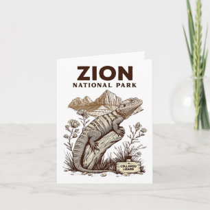 Carte Parc national de la Zion Retro Lizard Randonnée Ca