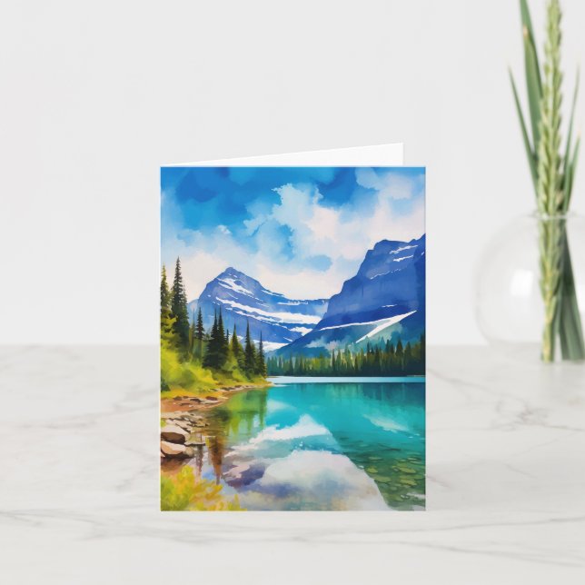 Carte Parc national du Glacier Montana Aquarelle (Devant)