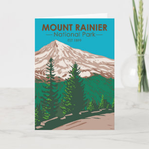 Carte Parc national du Mont Rainier Washington Vintage