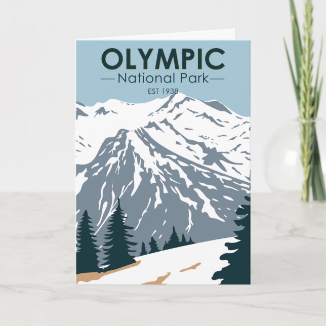 Carte Parc national olympique Washington Vintage (Devant)