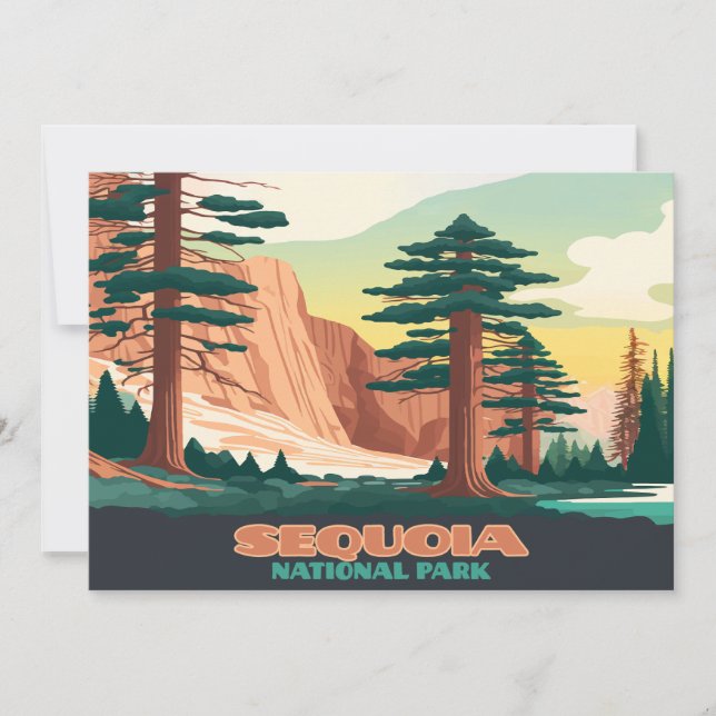 Carte Parc national Sequoia Arbres Montagnes (Devant)