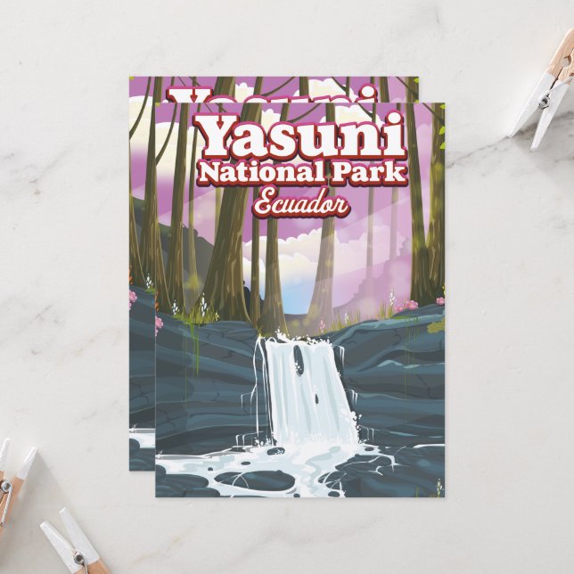 Carte Parc national Yasuni Équateur (Devant/Arrière en situation)
