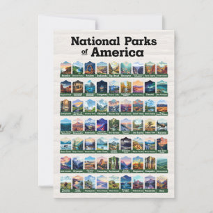 Carte Parcs nationaux des États-Unis d'Amérique