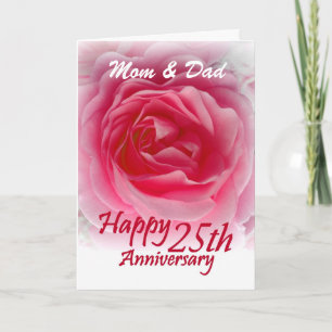 Carte PARENTS - 25e Wedding Anniversary with Rose