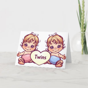 CARTE PARENTS DE TWIN GARÇON/TWIN GIRL FÉLICITATIONS