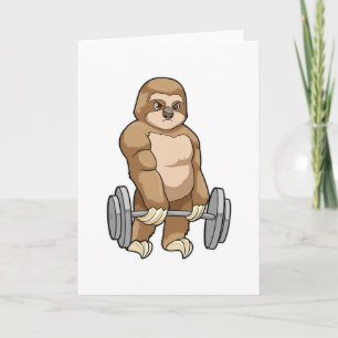 Carte Paresseux à la musculation avec haltère