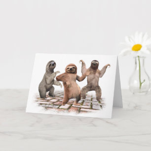 Carte Paresseux Dansant Drôle Dons Mignonnes Cadeaux Pou