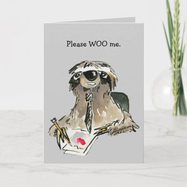 Carte Paresseux de dessin animé S'il vous plaît me Woo (Devant)