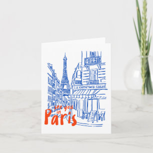 Carte Paris Street Sketch Art