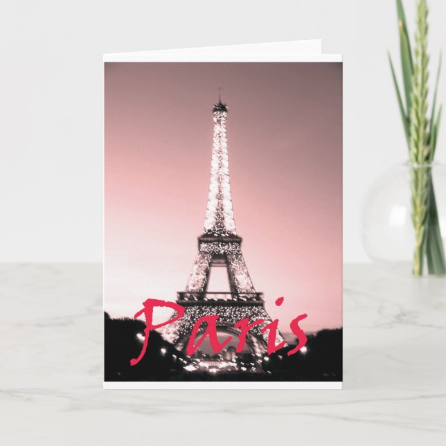 Carte Paris Tour Eiffel rose (Devant)