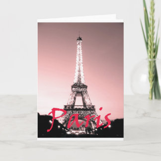 Carte Paris Tour Eiffel rose