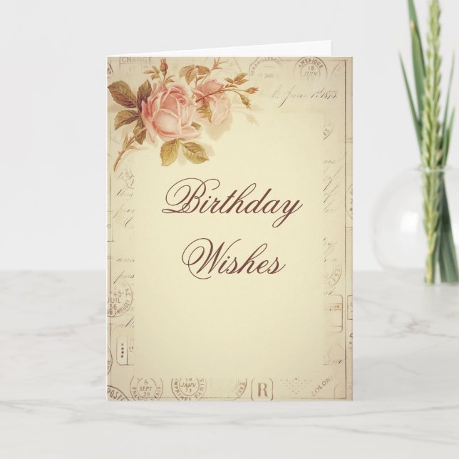 Carte Paris vintage timbre l'anniversaire (Devant)