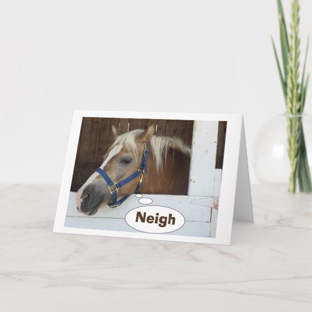CARTE PARLER DE HORSE DIT NEIGH-TU COMBIEN D'ÂGE ? (Devant)