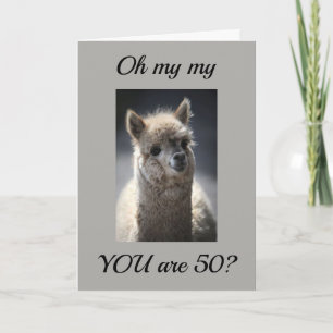Carte **PARLER DE LAMA** SALUER" POUR "50ème" ANNIVERSAI
