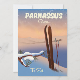 Carte Parnassus Grèce poster voyage ski