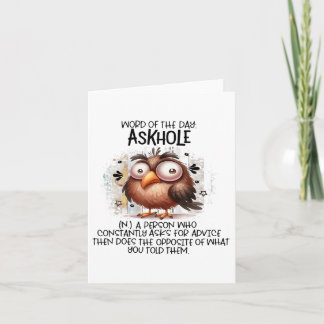Carte Parole Du Jour Askhole Une Personne Qui Constammen