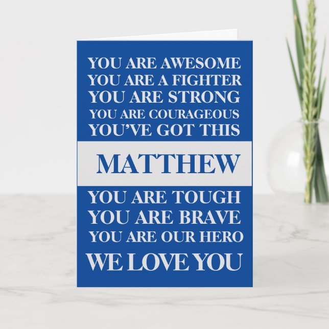 Carte Paroles D'Encouragement Se Bien Bientôt Bleu & Gri (Devant)