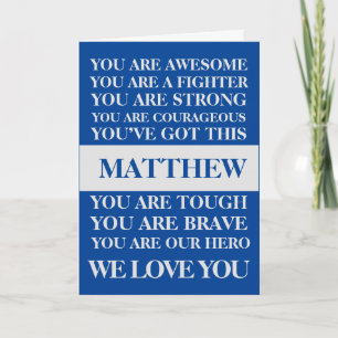 Carte Paroles D'Encouragement Se Bien Bientôt Bleu & Gri