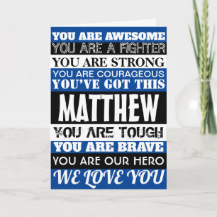 Carte Paroles D'Encouragement Se Bien Bientôt Bleu Multi
