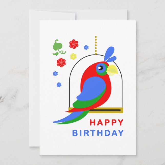 Carte Parrot and Flowers (Devant)