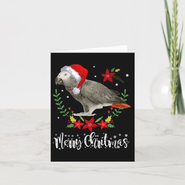 Carte Parrot gris africain de Noël (Devant)