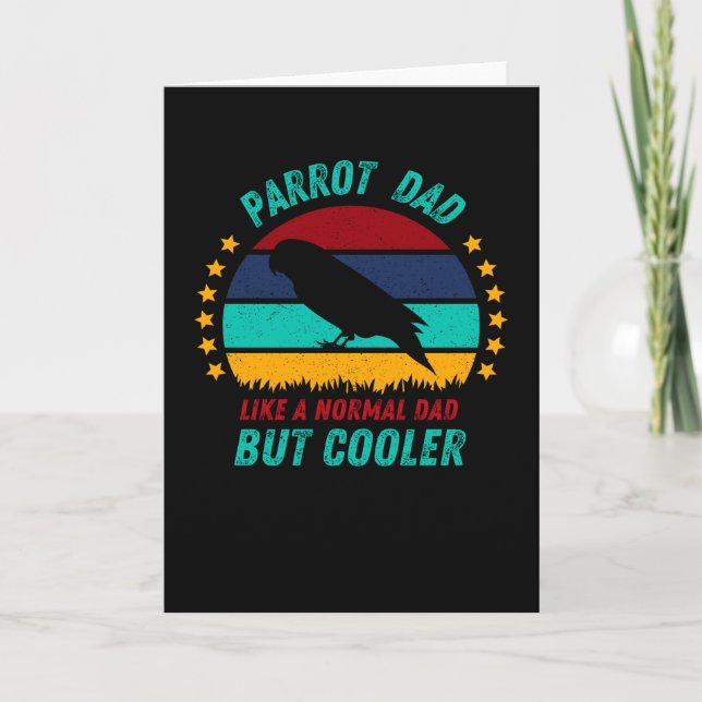 Carte Parrot Papa - Cool Oiseau Père Cadeau (Devant)