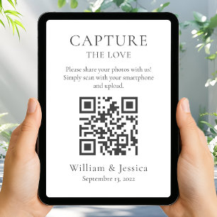 Carte Partagez les photos de mariage avec le code QR