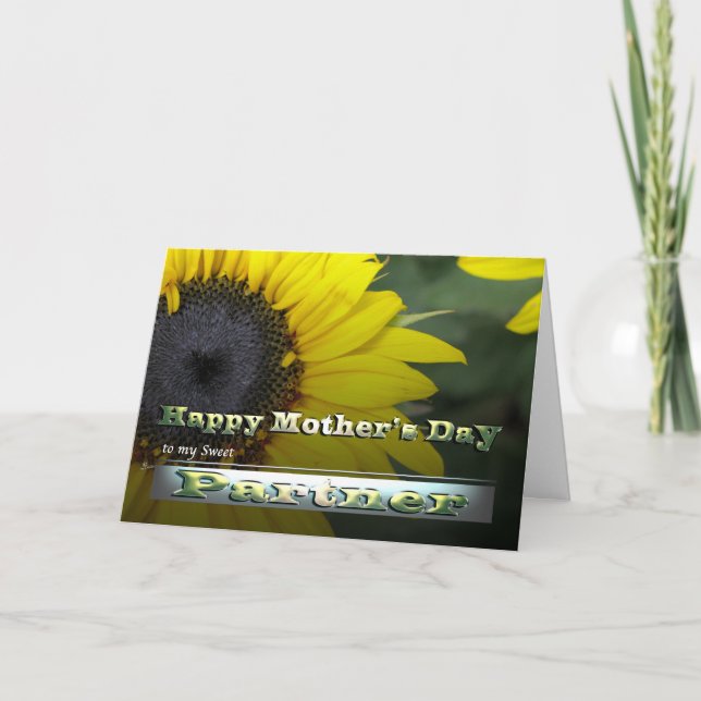 Carte Partenaire Bonne Fête des Mères tournesol (Devant)