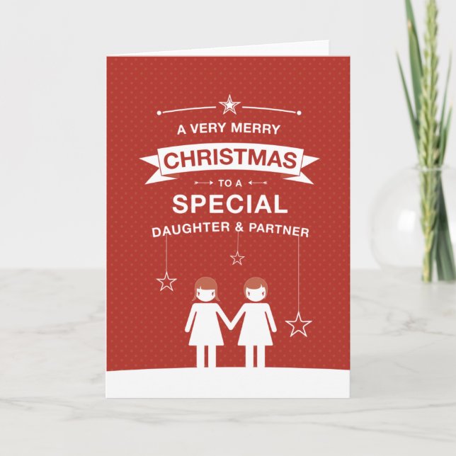 Carte partenaire et fille de conception non droite (Devant)